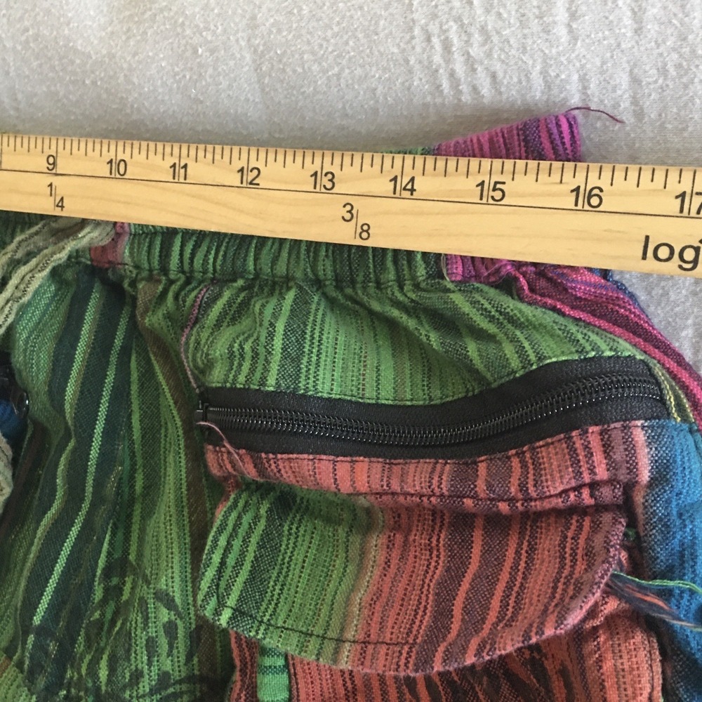 Harem Patchwork Baggy Hippie Pants with Big Box Pockets Size Small Boho - Picture 6 of 15